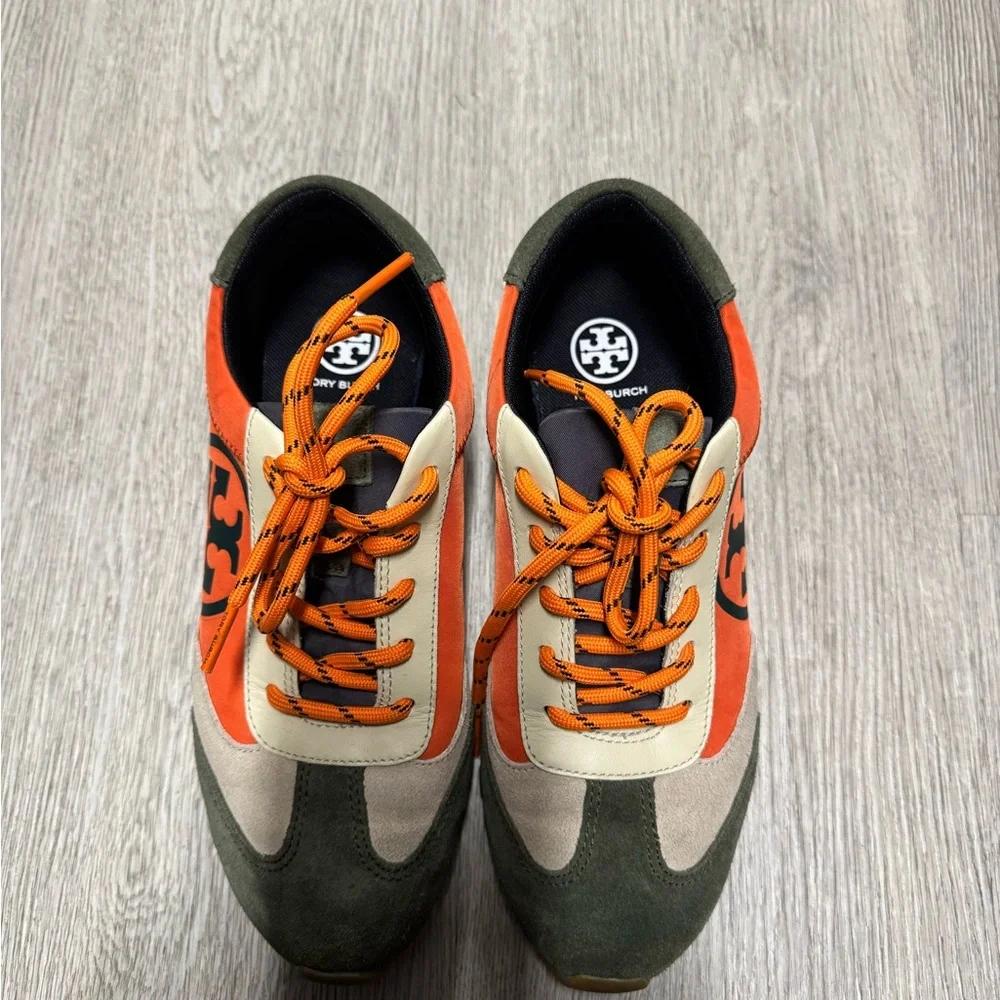 Tory Burch Orange and Black Sneakers - Picture 3 of 8